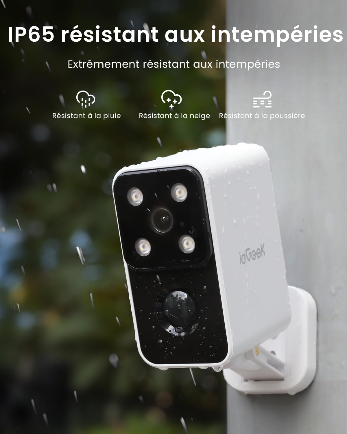 2K Rotation à 180° Camera Surveillance WiFi Exterieure sans Fil