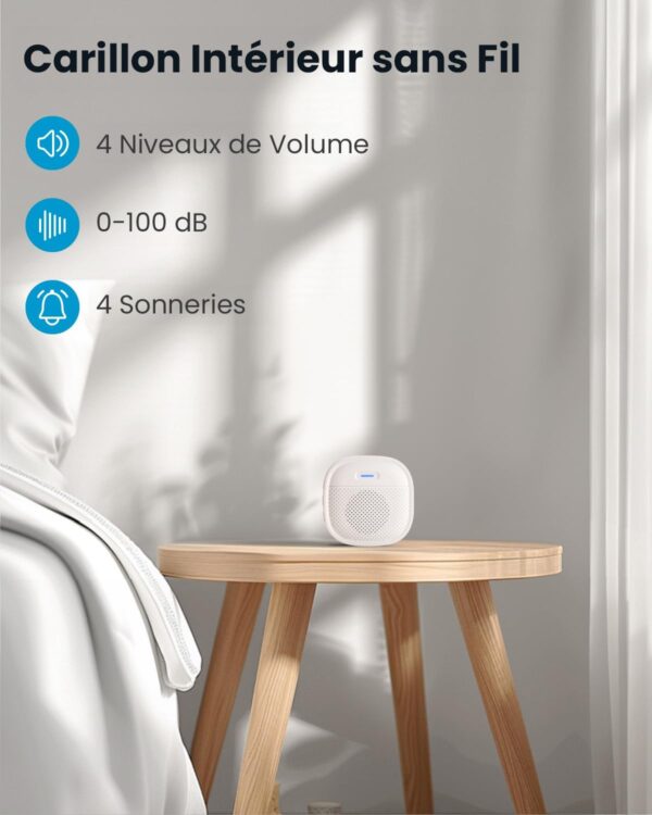 IeGeek Sonnette sans Fil avec Camera 2K Extérieur – Image 5