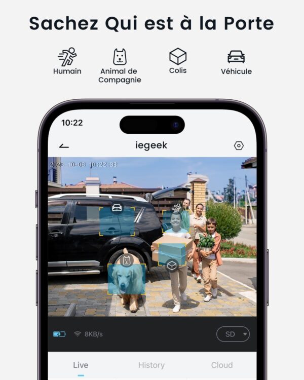 ieGeek 2K Sonnette sans Fil avec Camera Détection De Mouvement – Image 5