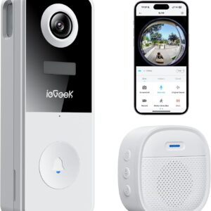 ieGeek Sonnette sans Fil Camera Exterieur Etanche grand angle 180°